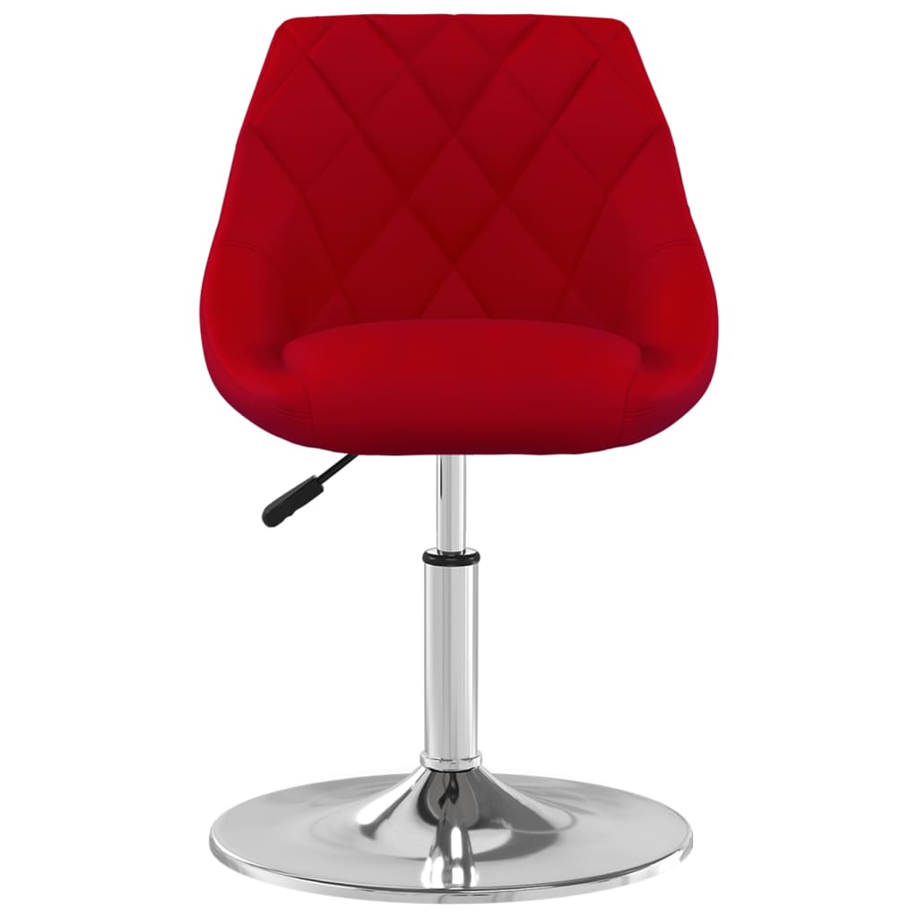 vidaXL Sillas de comedor giratorias 2 unidades terciopelo rojo tinto