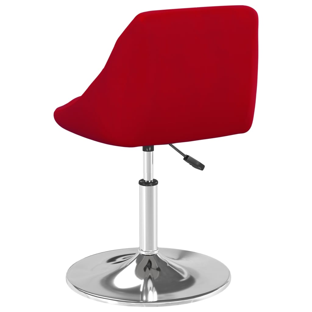 vidaXL Sillas de comedor giratorias 2 unidades terciopelo rojo tinto