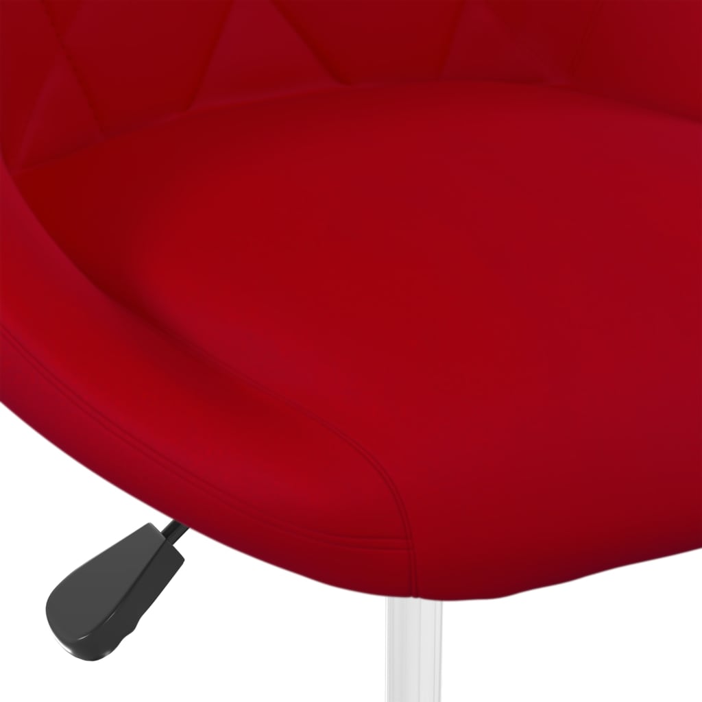 vidaXL Sillas de comedor giratorias 2 unidades terciopelo rojo tinto