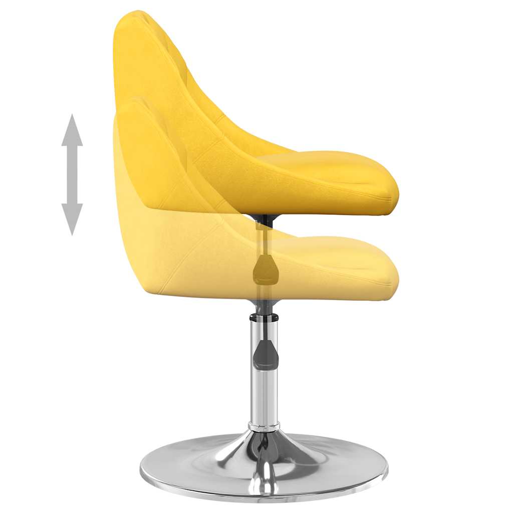 vidaXL Sillas de comedor giratorias 2 uds terciopelo amarillo mostaza