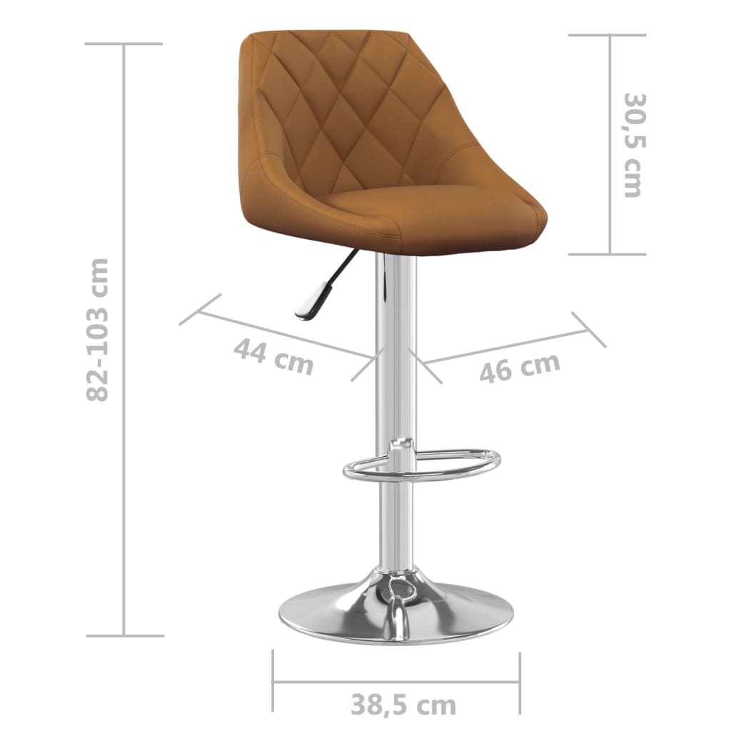 vidaXL Taburete de cocina de terciopelo marrón