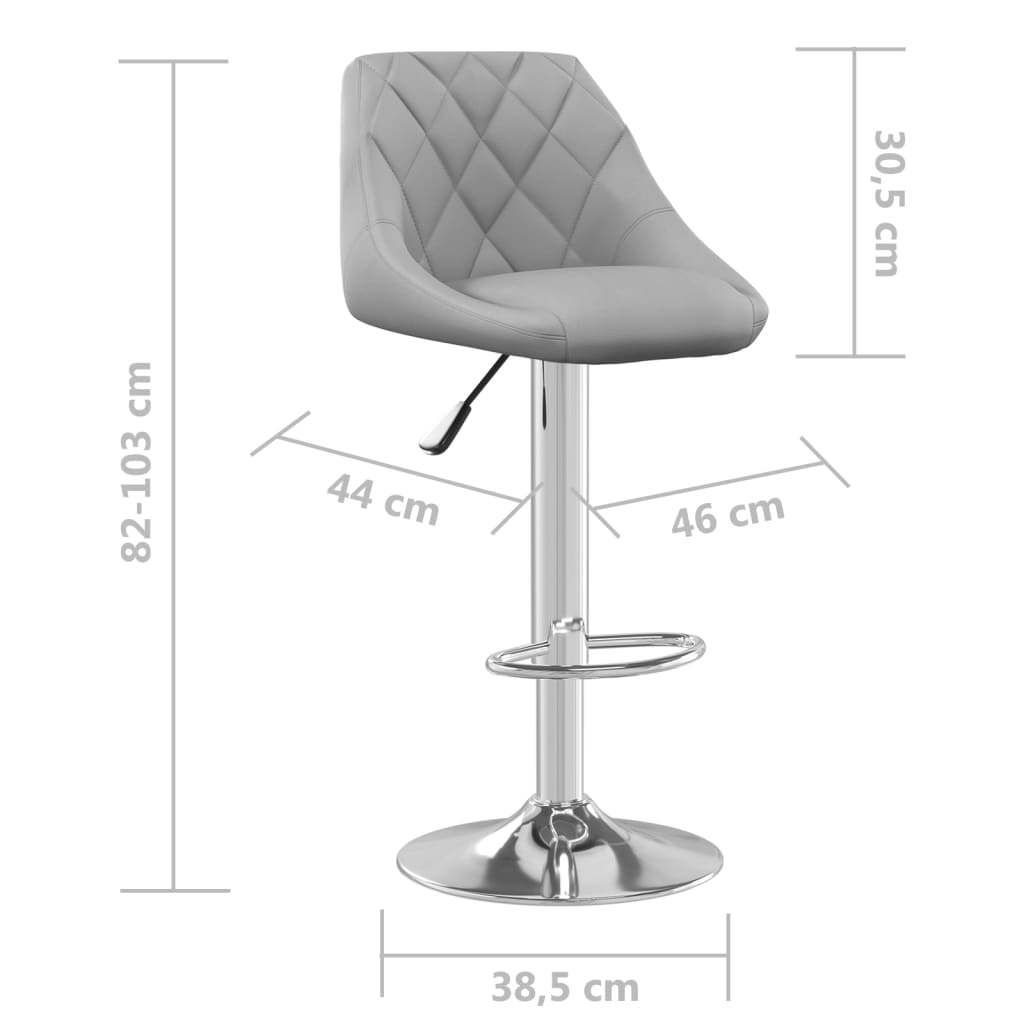 vidaXL Taburete de cocina de terciopelo gris claro