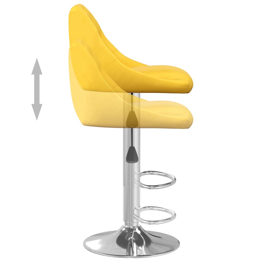 vidaXL Taburete de bar de terciopelo amarillo mostaza