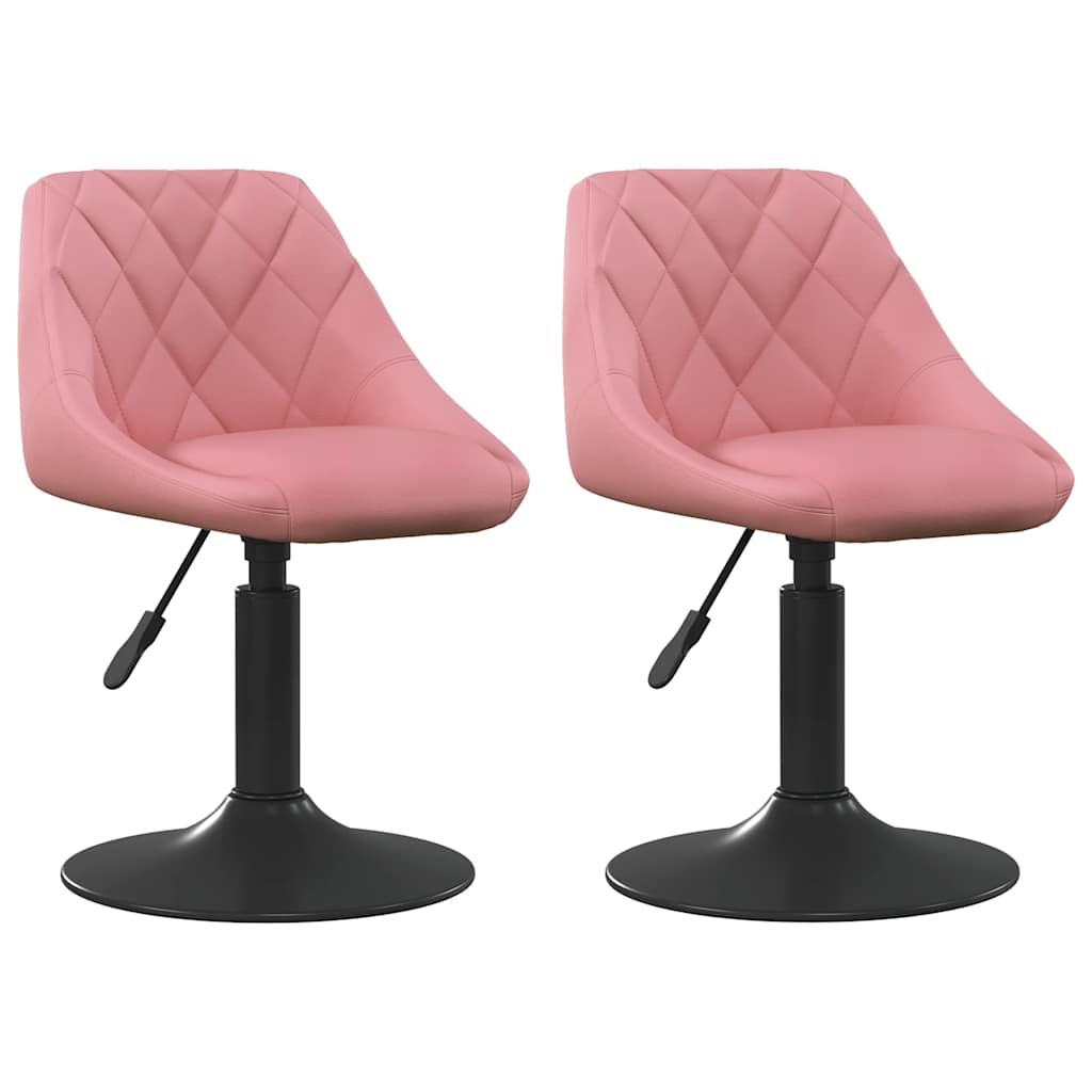 vidaXL Sillas de comedor giratorias 2 unidades terciopelo rosa