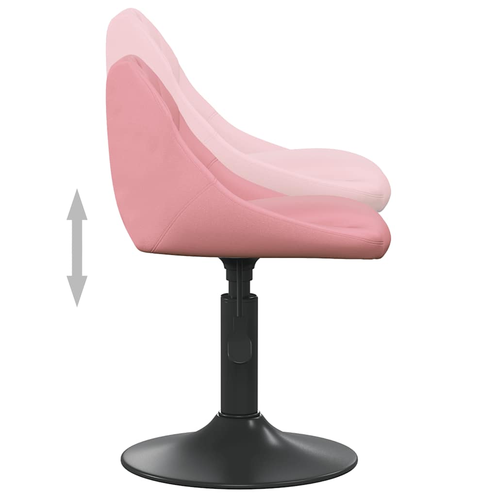 vidaXL Sillas de comedor giratorias 2 unidades terciopelo rosa