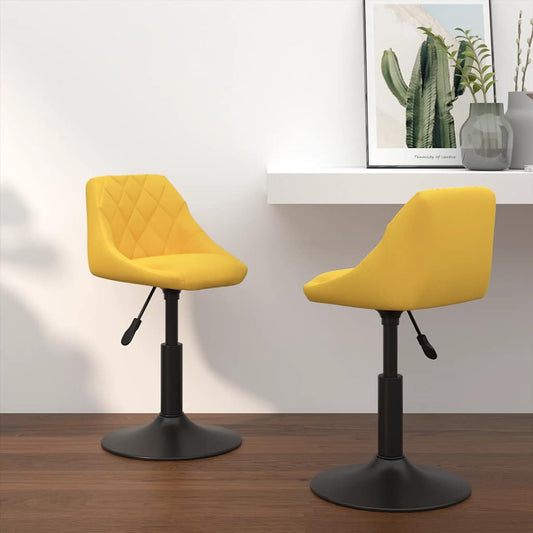 vidaXL Sillas de comedor giratorias 2 uds terciopelo amarillo mostaza