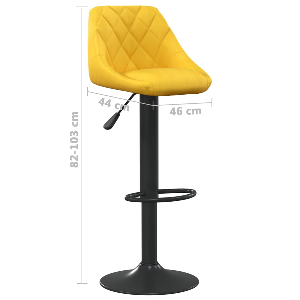 vidaXL Taburete de cocina de terciopelo amarillo mostaza