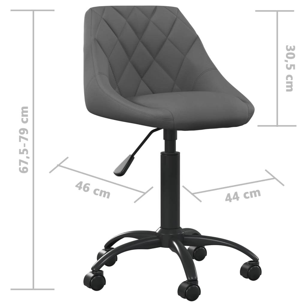 vidaXL Silla de comedor de terciopelo gris oscuro