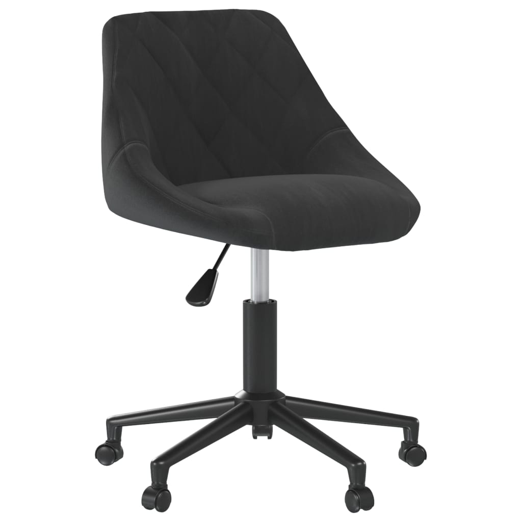 vidaXL Silla de oficina giratoria de terciopelo negro