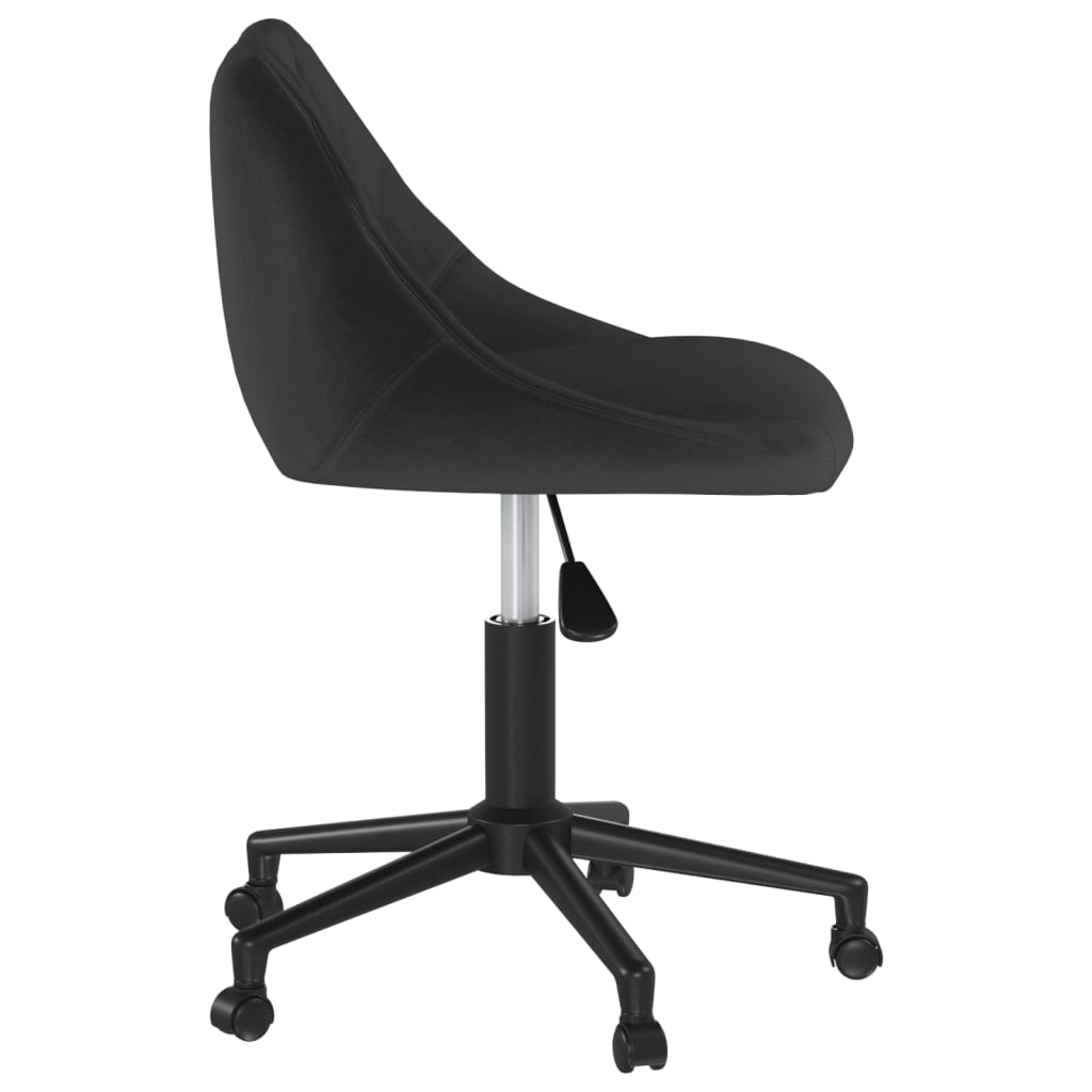 vidaXL Silla de oficina giratoria de terciopelo negro