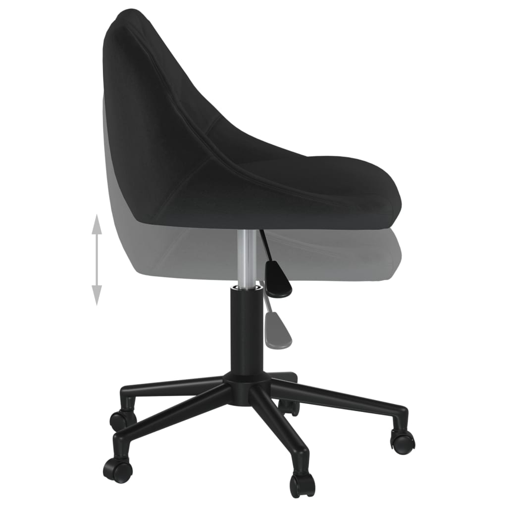 vidaXL Silla de oficina giratoria de terciopelo negro