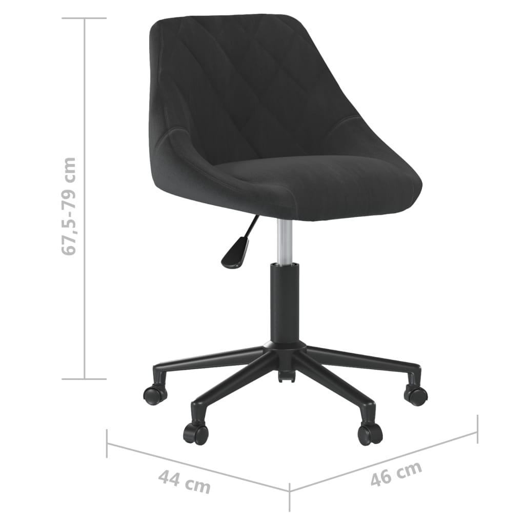 vidaXL Silla de oficina giratoria de terciopelo negro