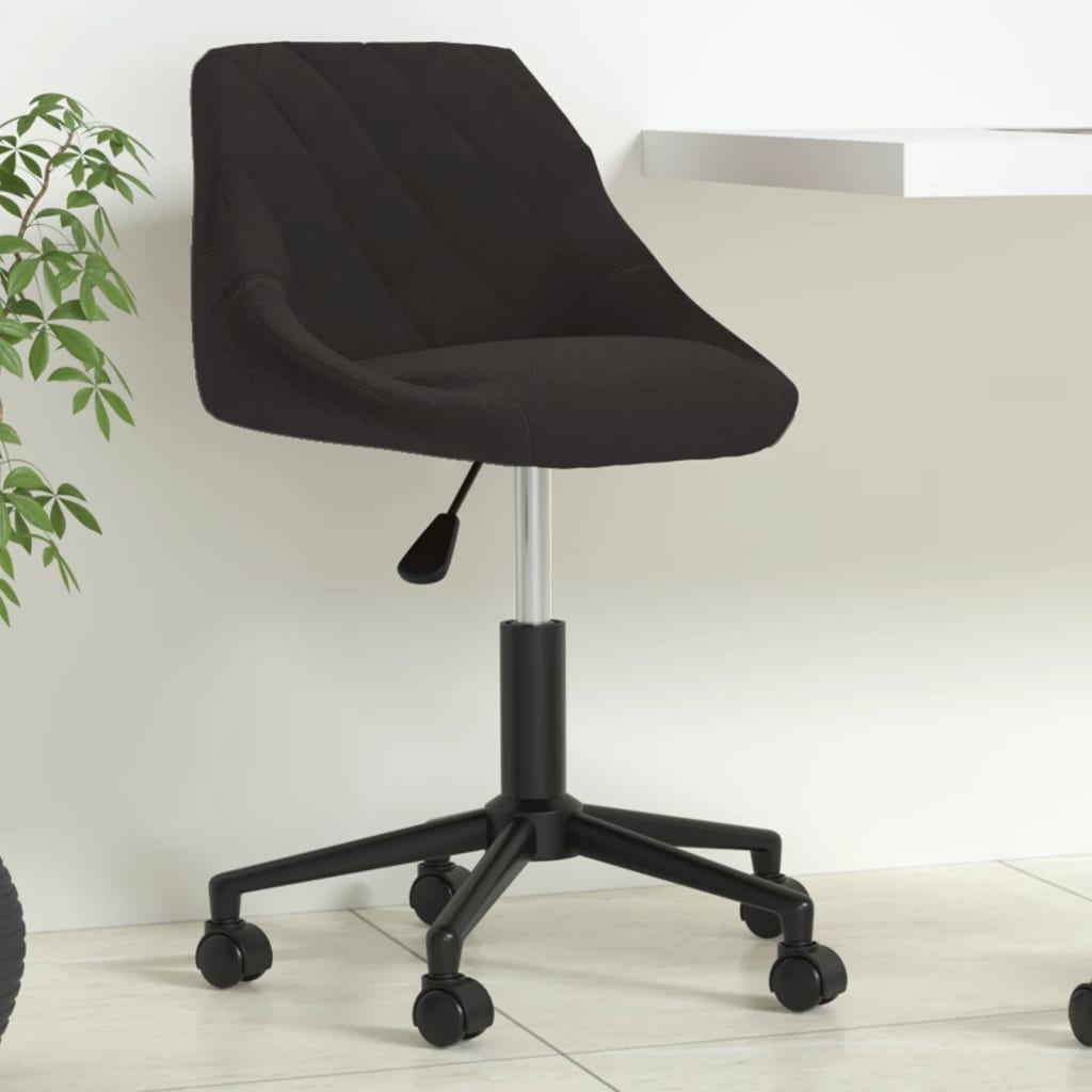 vidaXL Silla de oficina giratoria de terciopelo negro