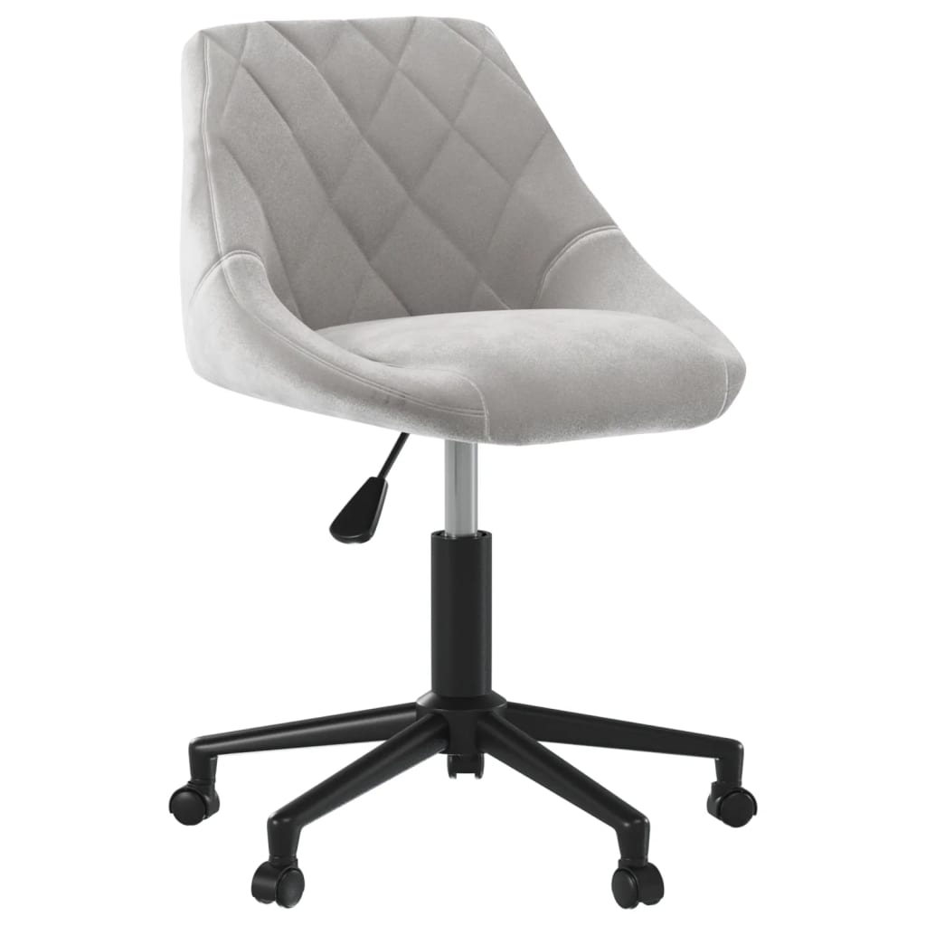 vidaXL Silla de oficina giratoria de terciopelo gris claro