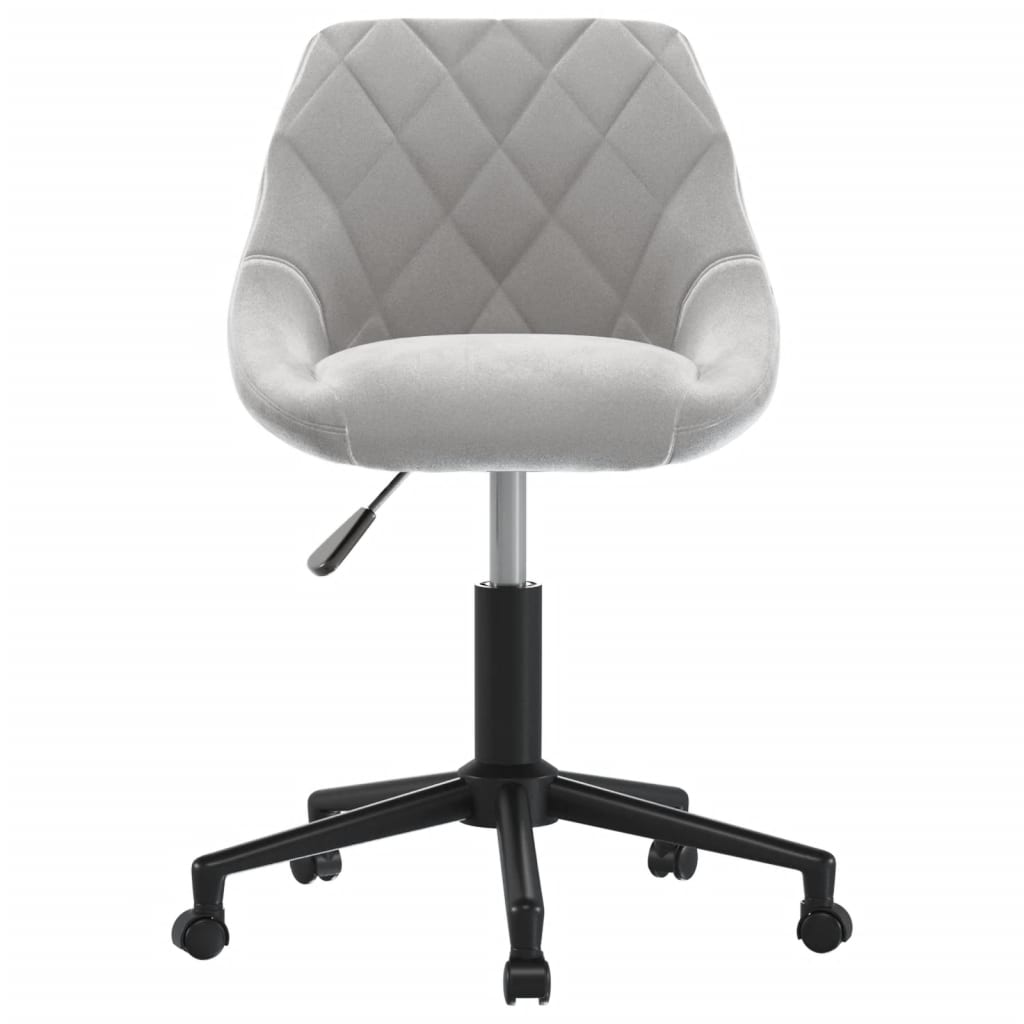 vidaXL Silla de oficina giratoria de terciopelo gris claro