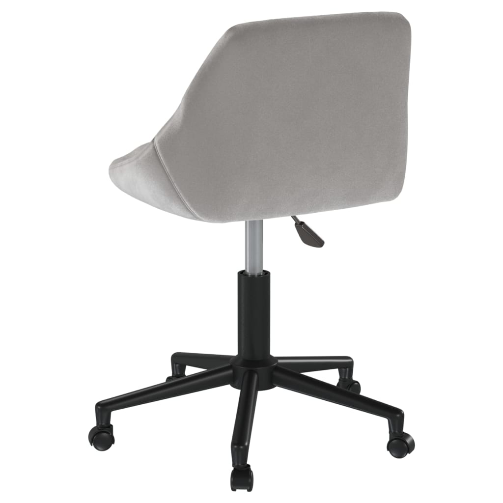 vidaXL Silla de oficina giratoria de terciopelo gris claro