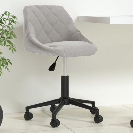 vidaXL Silla de oficina giratoria de terciopelo gris claro