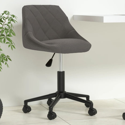 vidaXL Silla de oficina giratoria de terciopelo gris oscuro