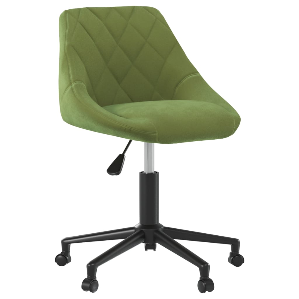 vidaXL Silla de oficina giratoria de terciopelo verde claro