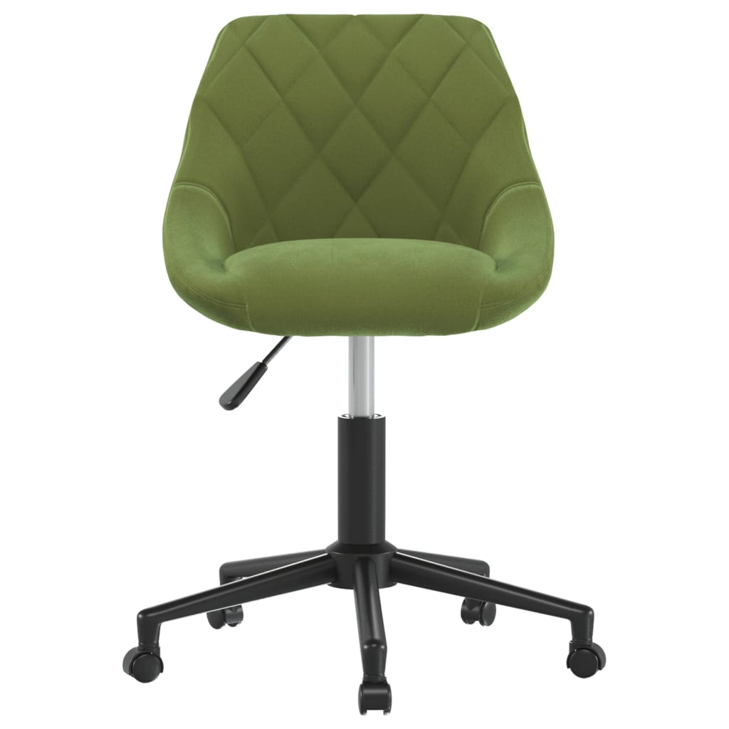 vidaXL Silla de oficina giratoria de terciopelo verde claro