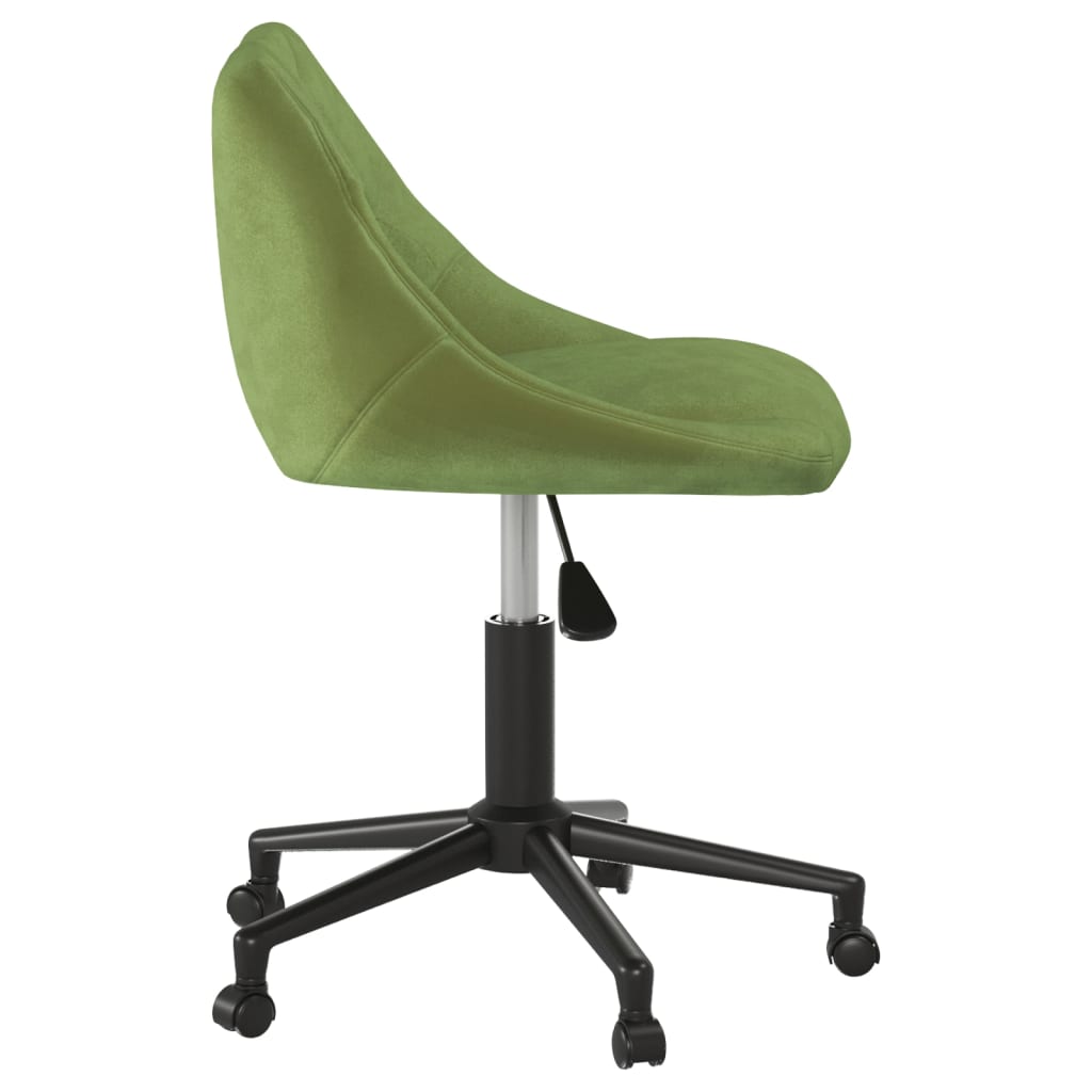 vidaXL Silla de oficina giratoria de terciopelo verde claro