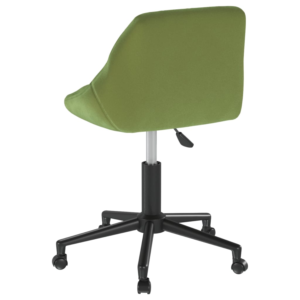 vidaXL Silla de oficina giratoria de terciopelo verde claro