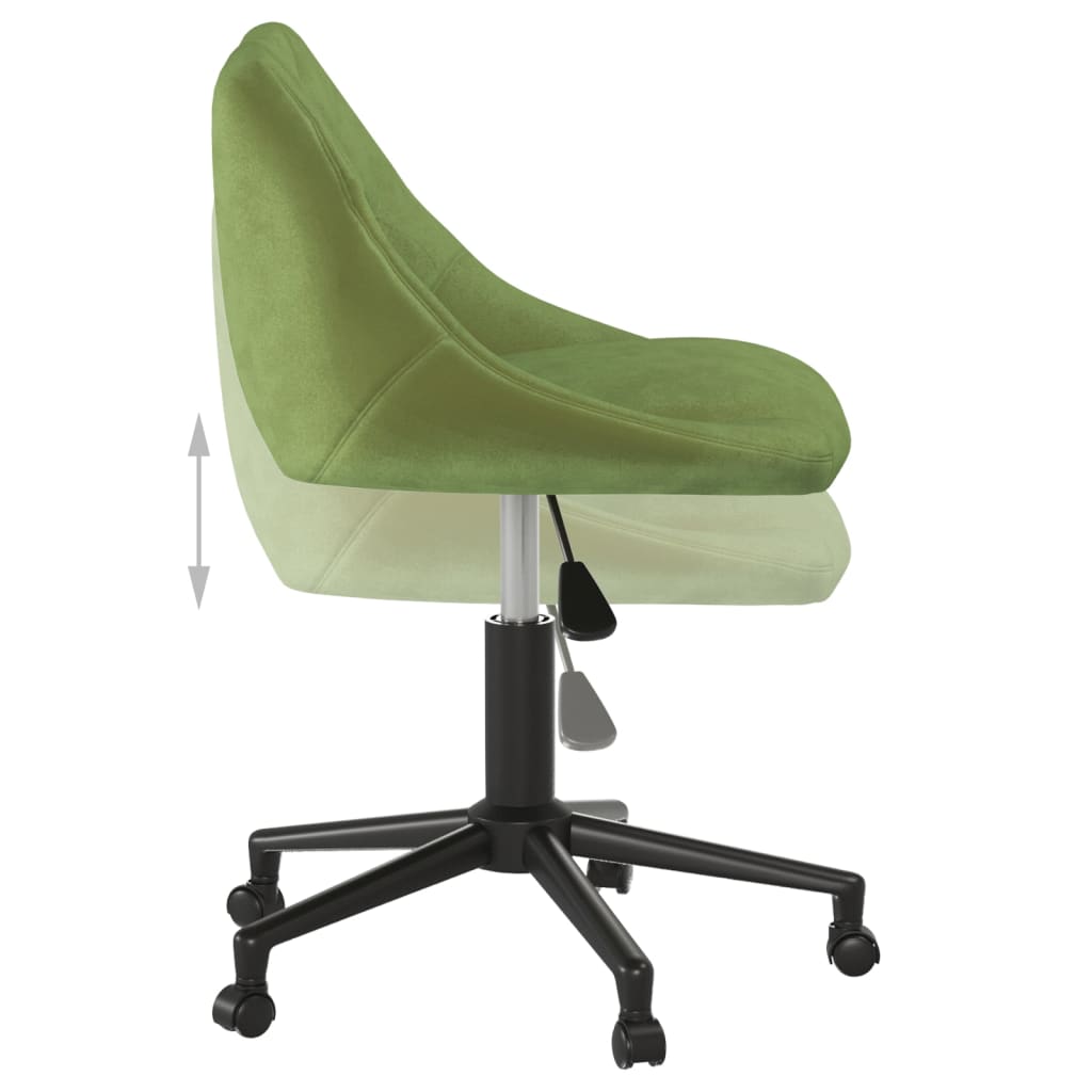 vidaXL Silla de oficina giratoria de terciopelo verde claro