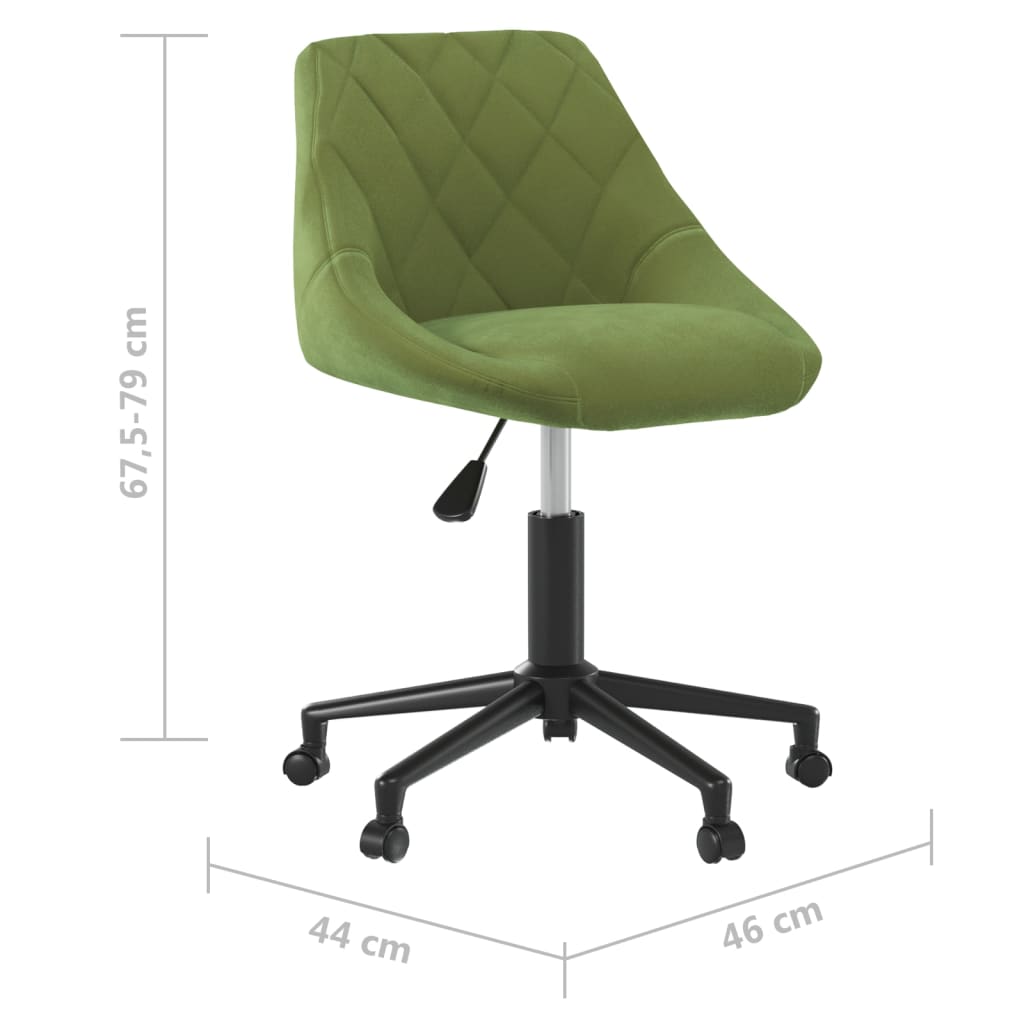 vidaXL Silla de oficina giratoria de terciopelo verde claro