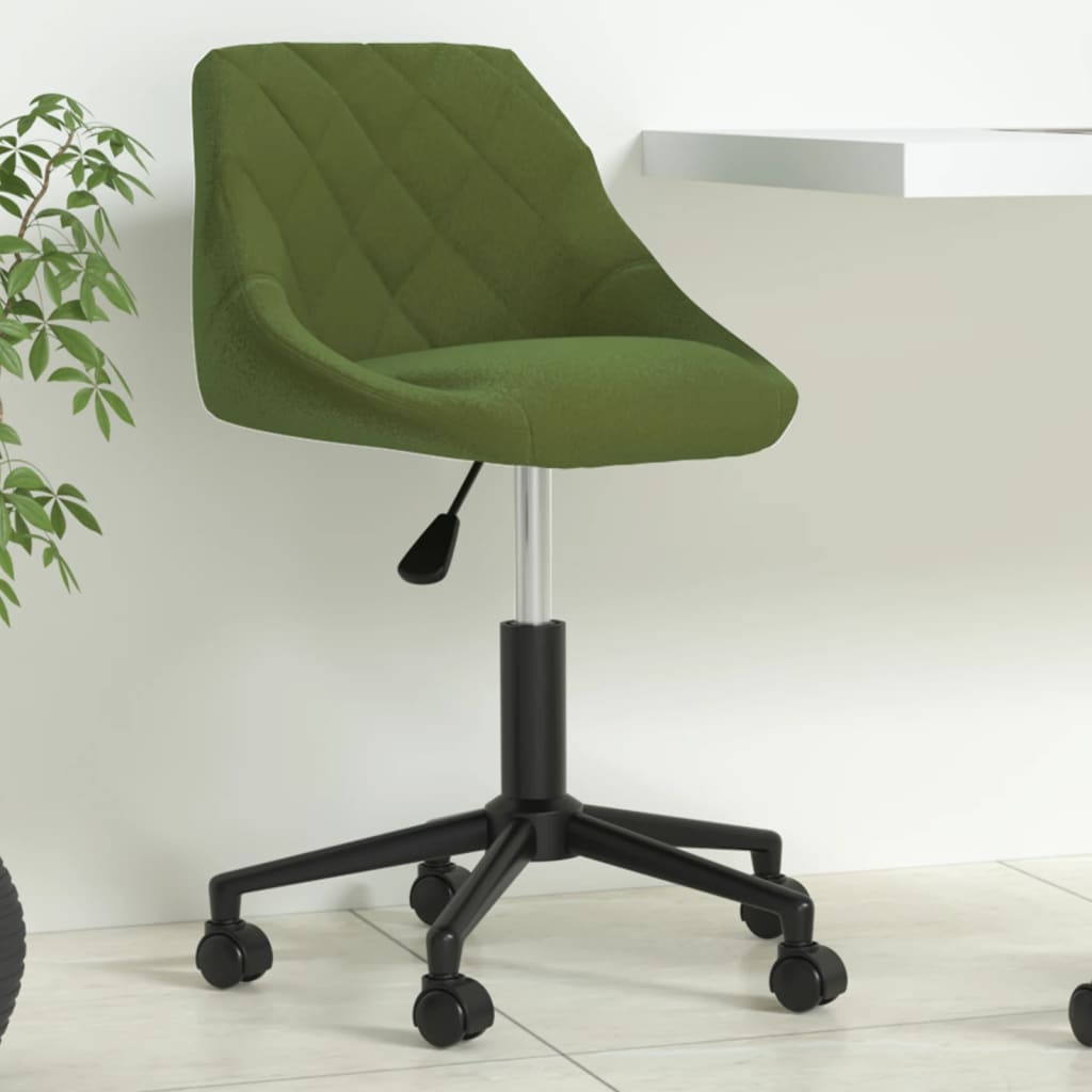 vidaXL Silla de oficina giratoria de terciopelo verde claro