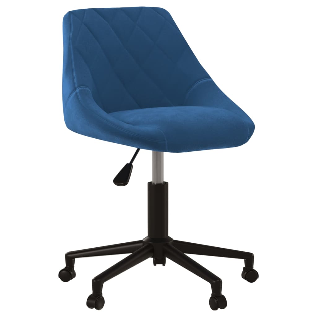 vidaXL Silla de oficina giratoria de terciopelo azul