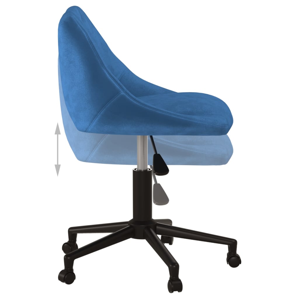 vidaXL Silla de oficina giratoria de terciopelo azul