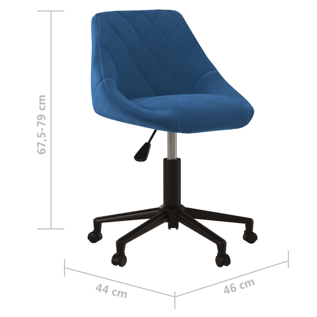 vidaXL Silla de oficina giratoria de terciopelo azul