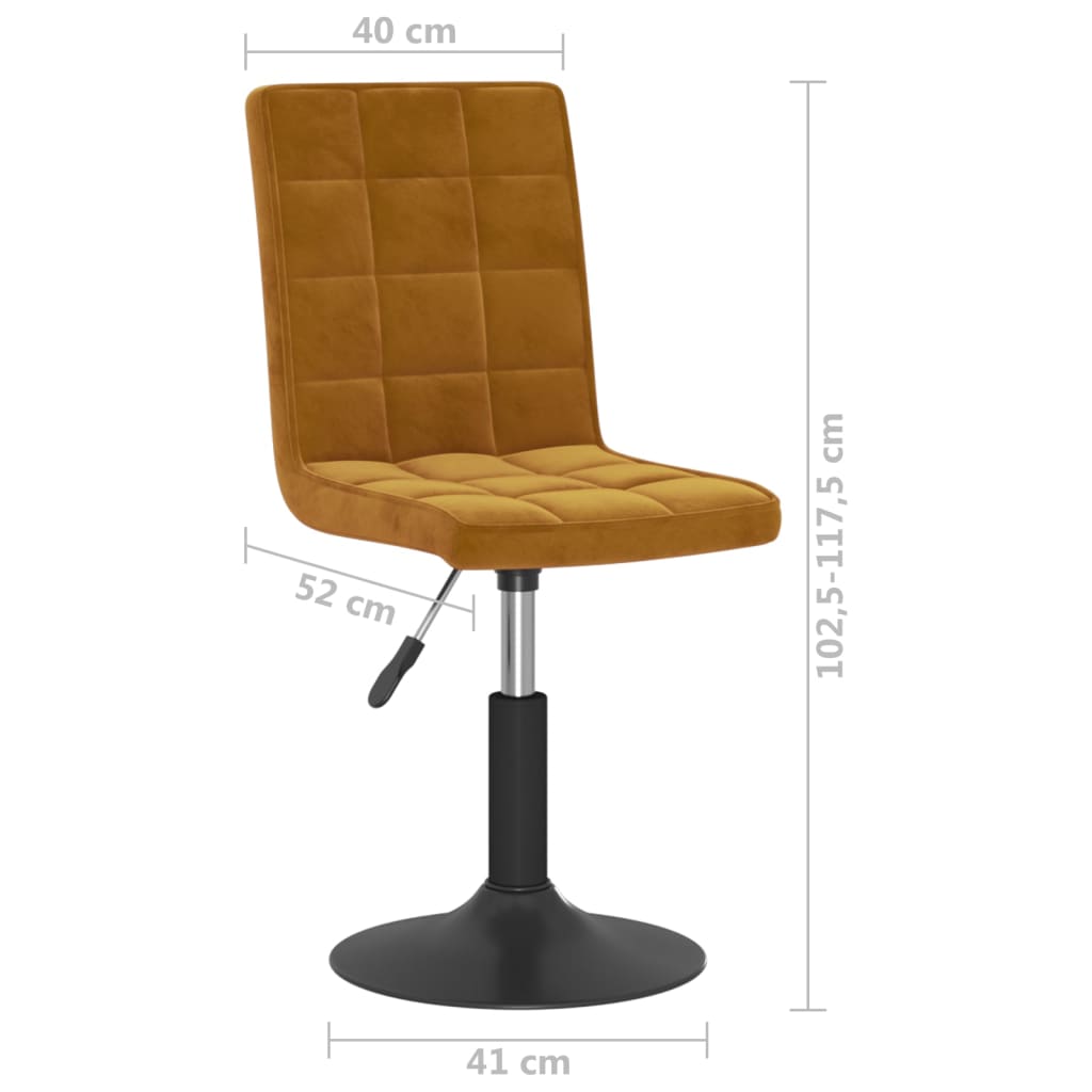 vidaXL Sillas de comedor giratorias 2 unidades terciopelo marrón