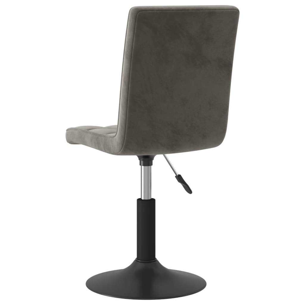 vidaXL Sillas de comedor giratorias 2 unidades terciopelo gris oscuro