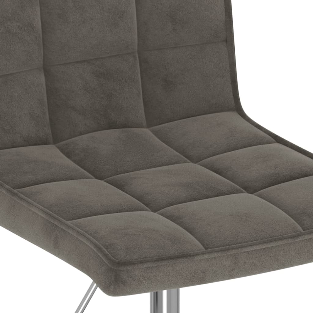 vidaXL Sillas de comedor giratorias 2 unidades terciopelo gris oscuro