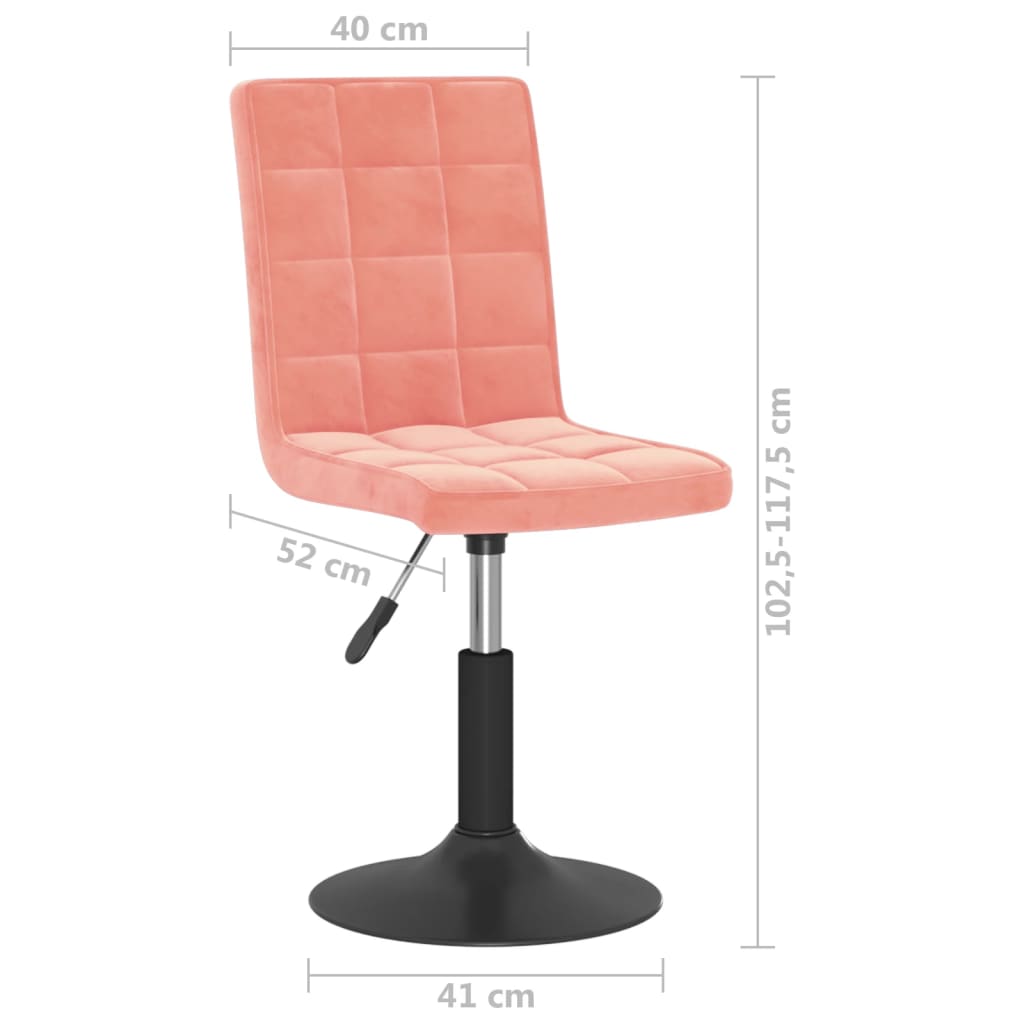 vidaXL Sillas de comedor giratorias 2 unidades de terciopelo rosa