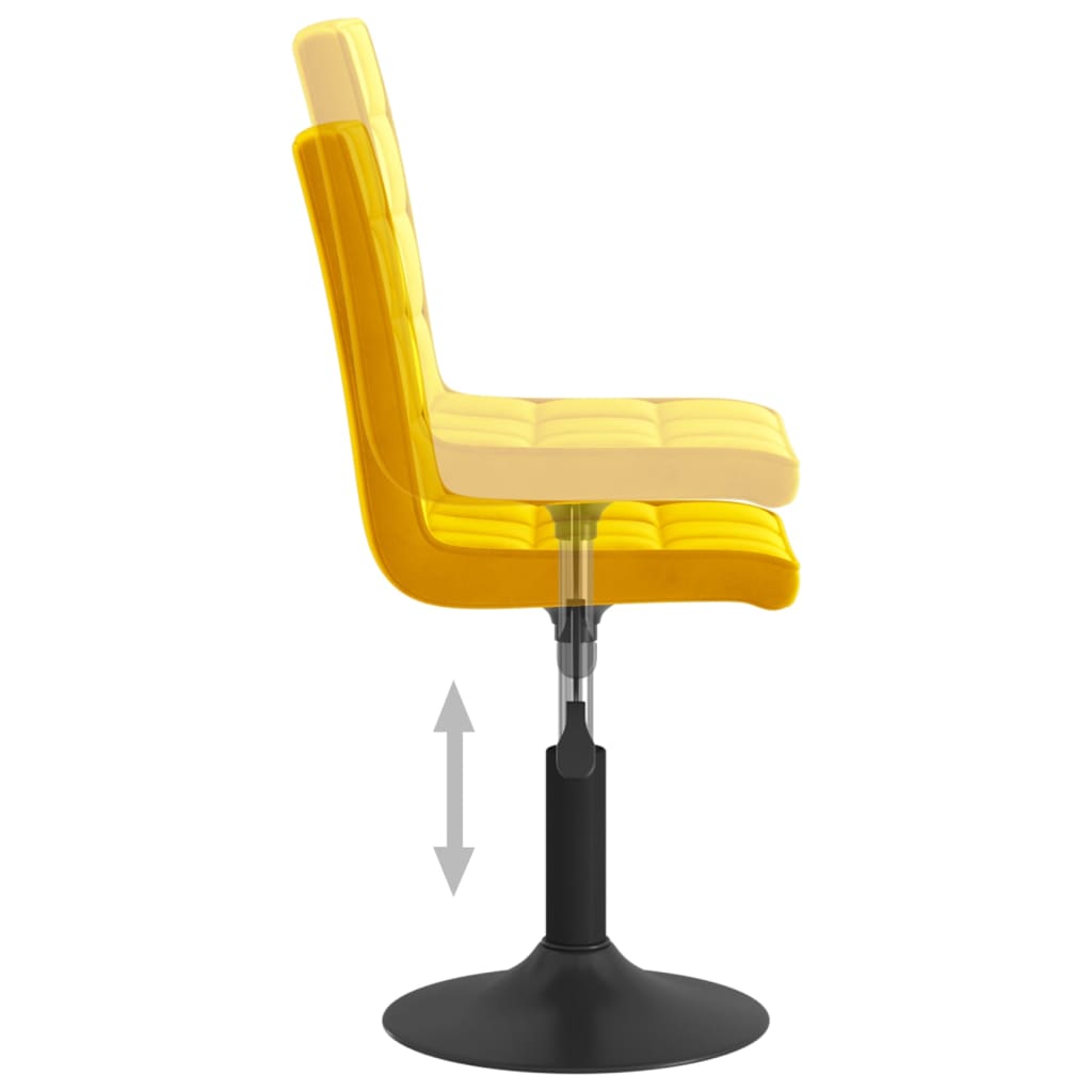 vidaXL Sillas de comedor giratorias 2 uds terciopelo amarillo mostaza