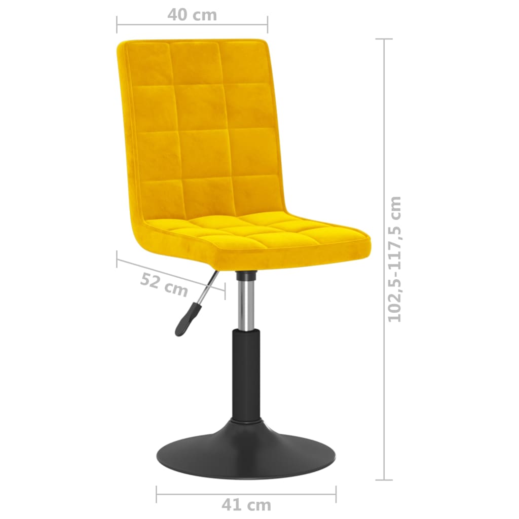 vidaXL Sillas de comedor giratorias 2 uds terciopelo amarillo mostaza