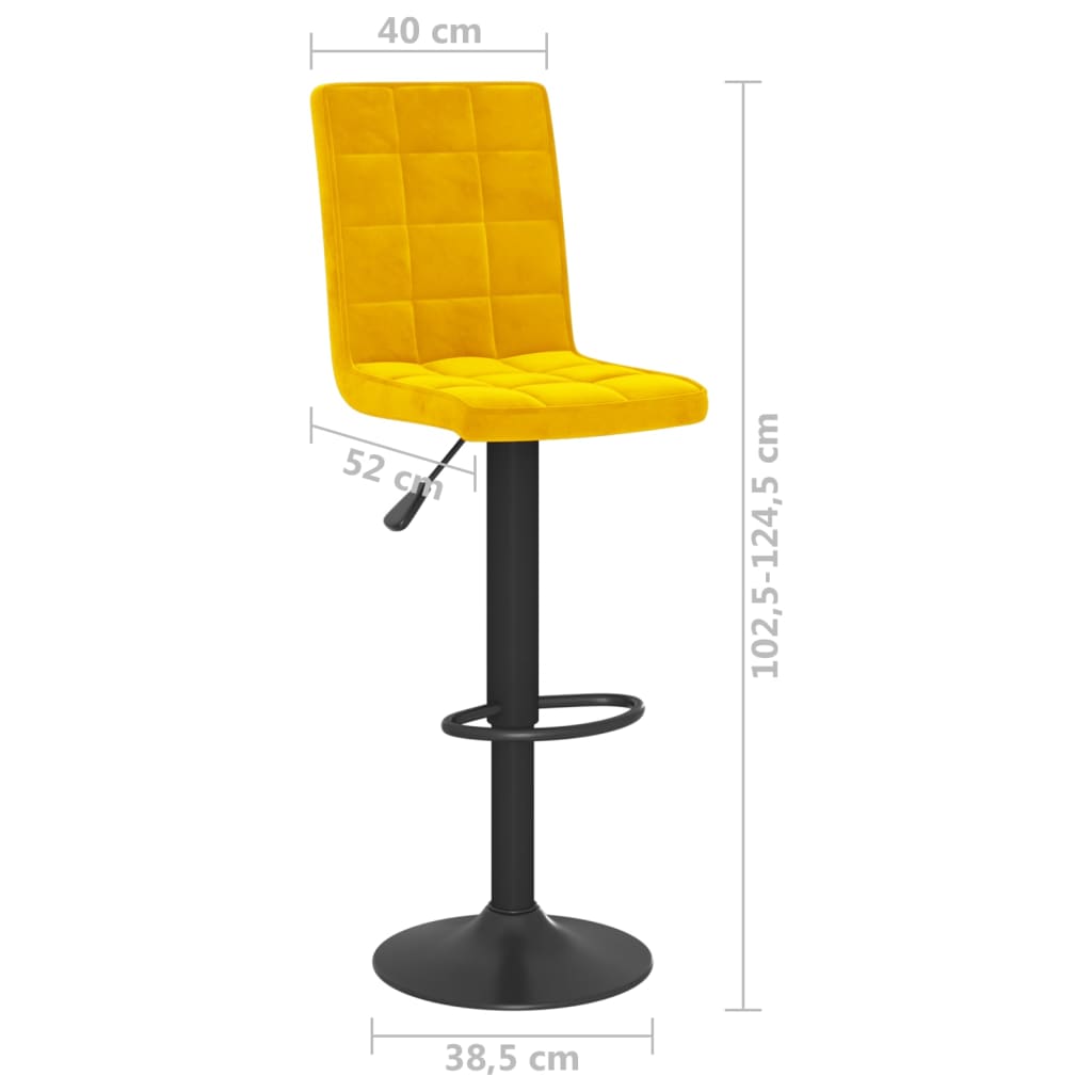 vidaXL Taburete de cocina de terciopelo amarillo mostaza