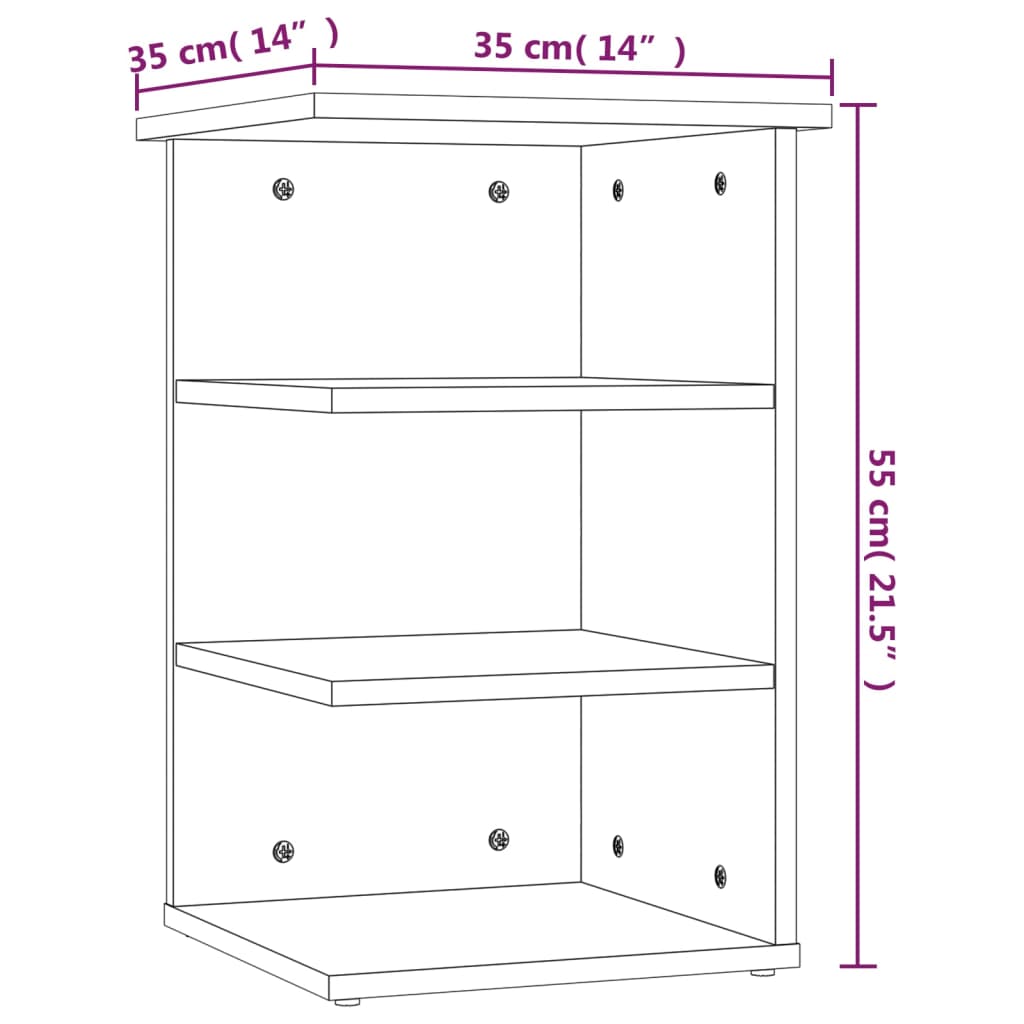 vidaXL Armario auxiliar madera contrachapada roble Sonoma 35x35x55 cm