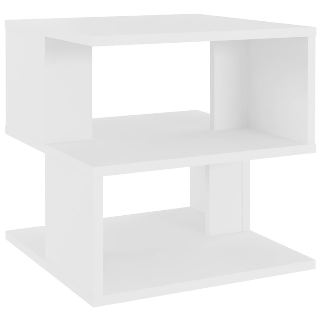 vidaXL Mesa auxiliar de madera contrachapada blanco 40x40x40 cm