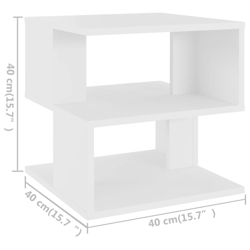 vidaXL Mesa auxiliar de madera contrachapada blanco 40x40x40 cm