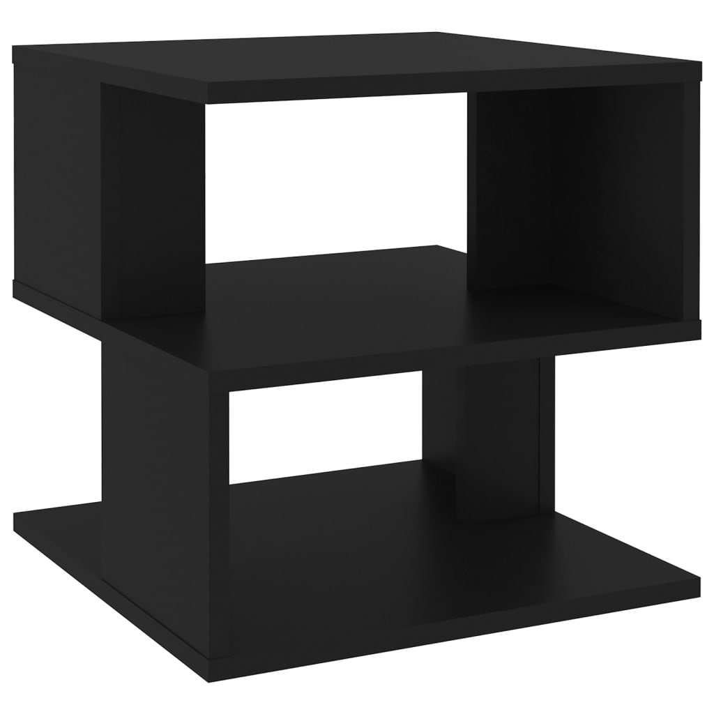 vidaXL Mesa auxiliar de madera contrachapada negro 40x40x40 cm