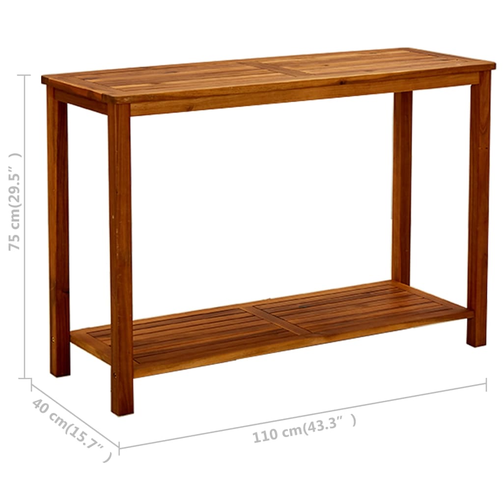 vidaXL Mesa consola de jardín madera maciza de acacia 110x40x75 cm