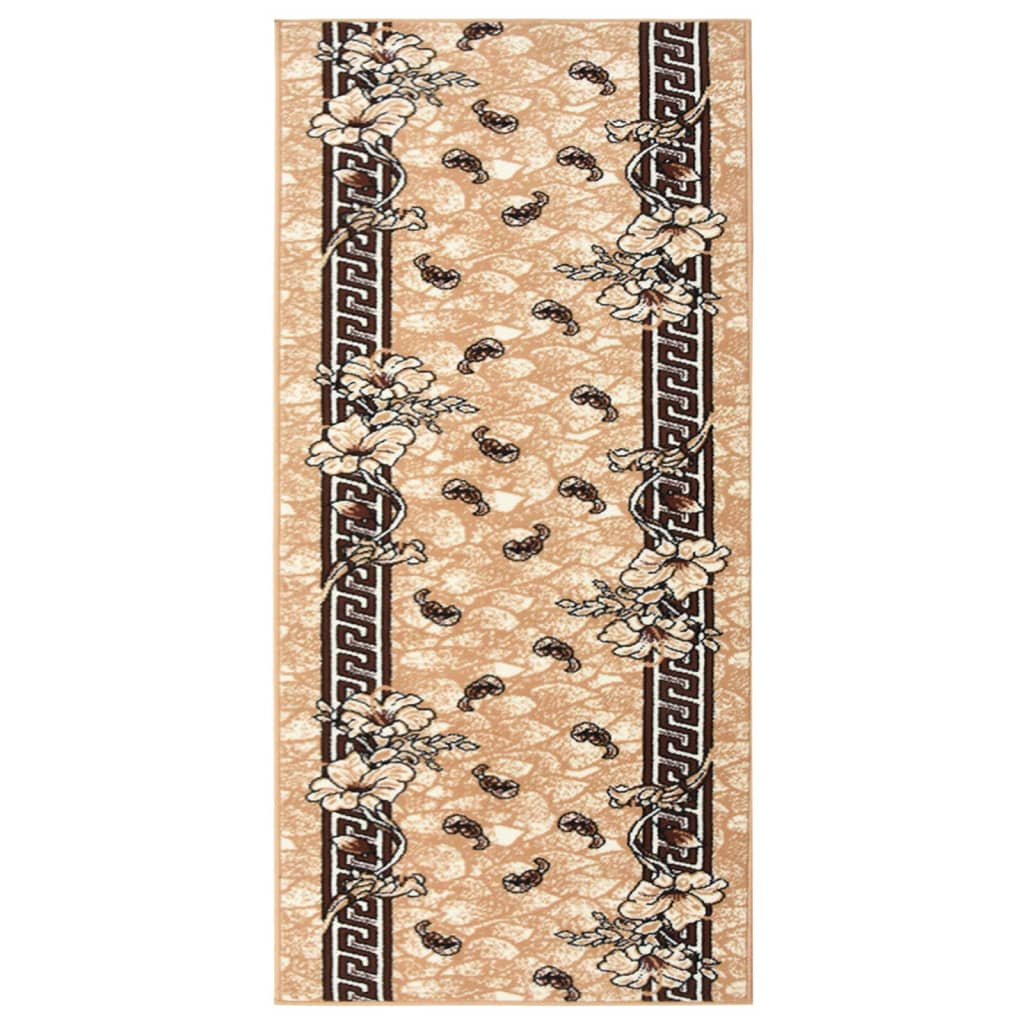 vidaXL Alfombra de pasillo BCF beige 100x200 cm