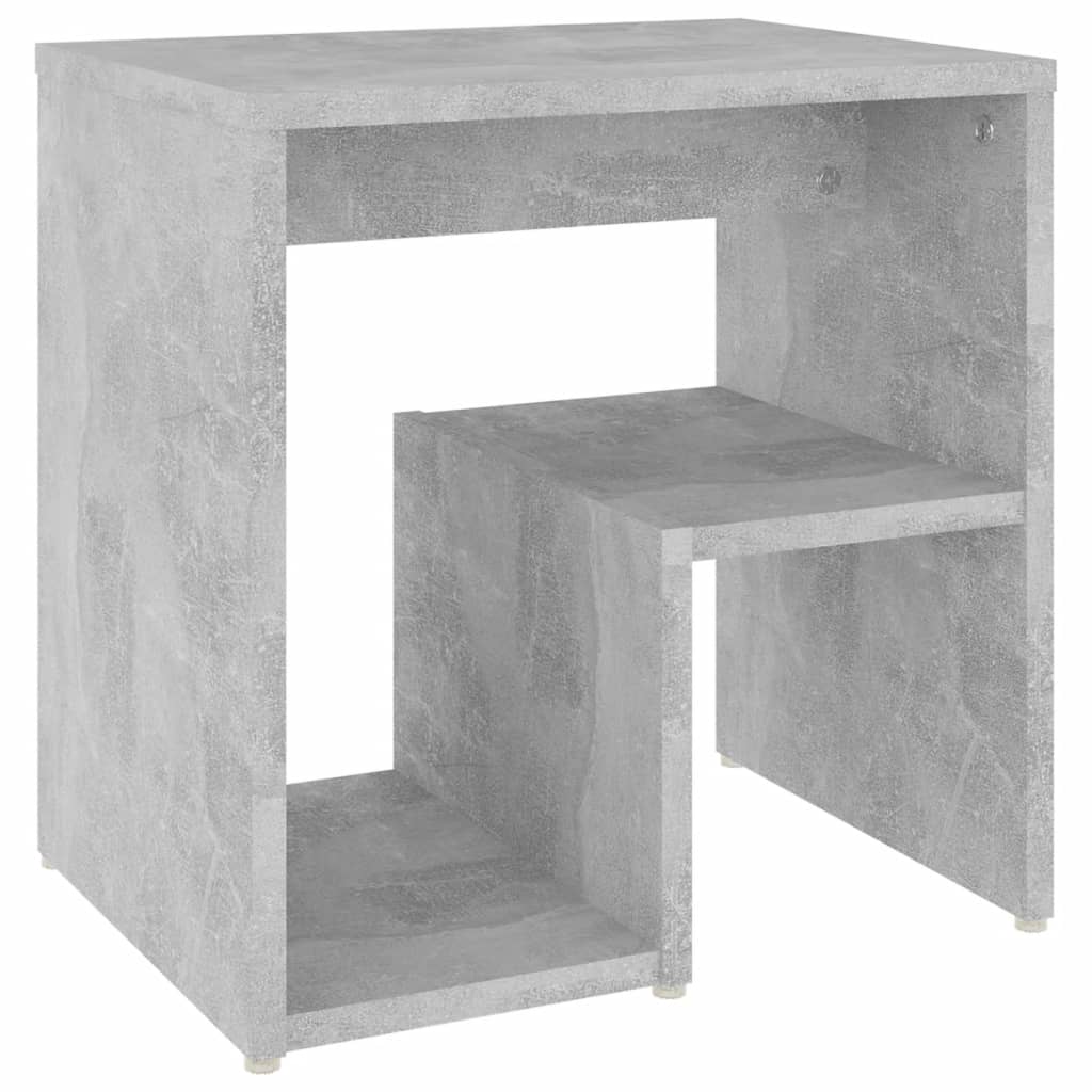 vidaXL Mesita de noche madera contrachapada gris hormigón 40x30x40 cm