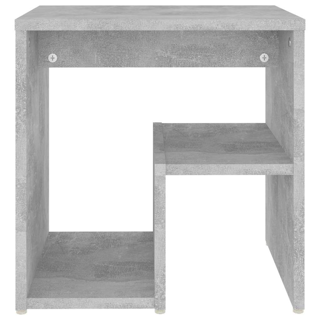 vidaXL Mesita de noche madera contrachapada gris hormigón 40x30x40 cm