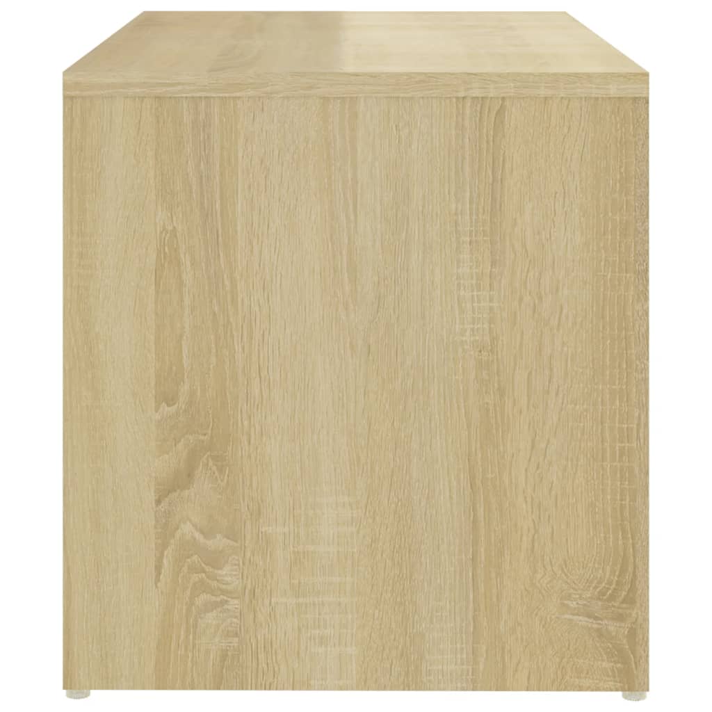 vidaXL Mesa auxiliar de madera contrachapada blanco y roble 59x36x38cm