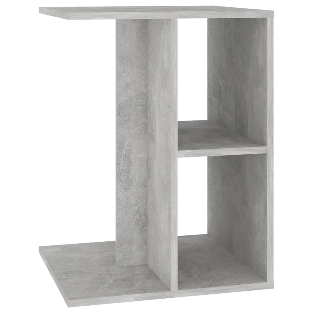 vidaXL Mesa auxiliar de madera contrachapada gris hormigón 60x40x45 cm