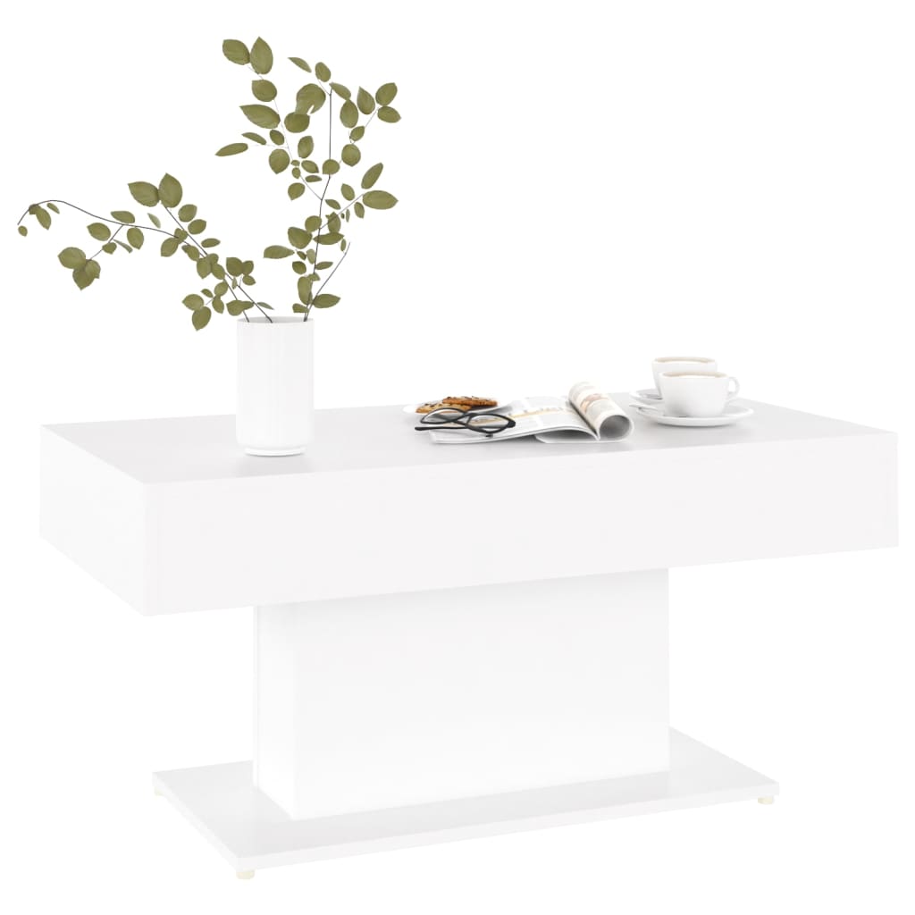 vidaXL Mesa de centro madera contrachapada blanco 96x50x45 cm